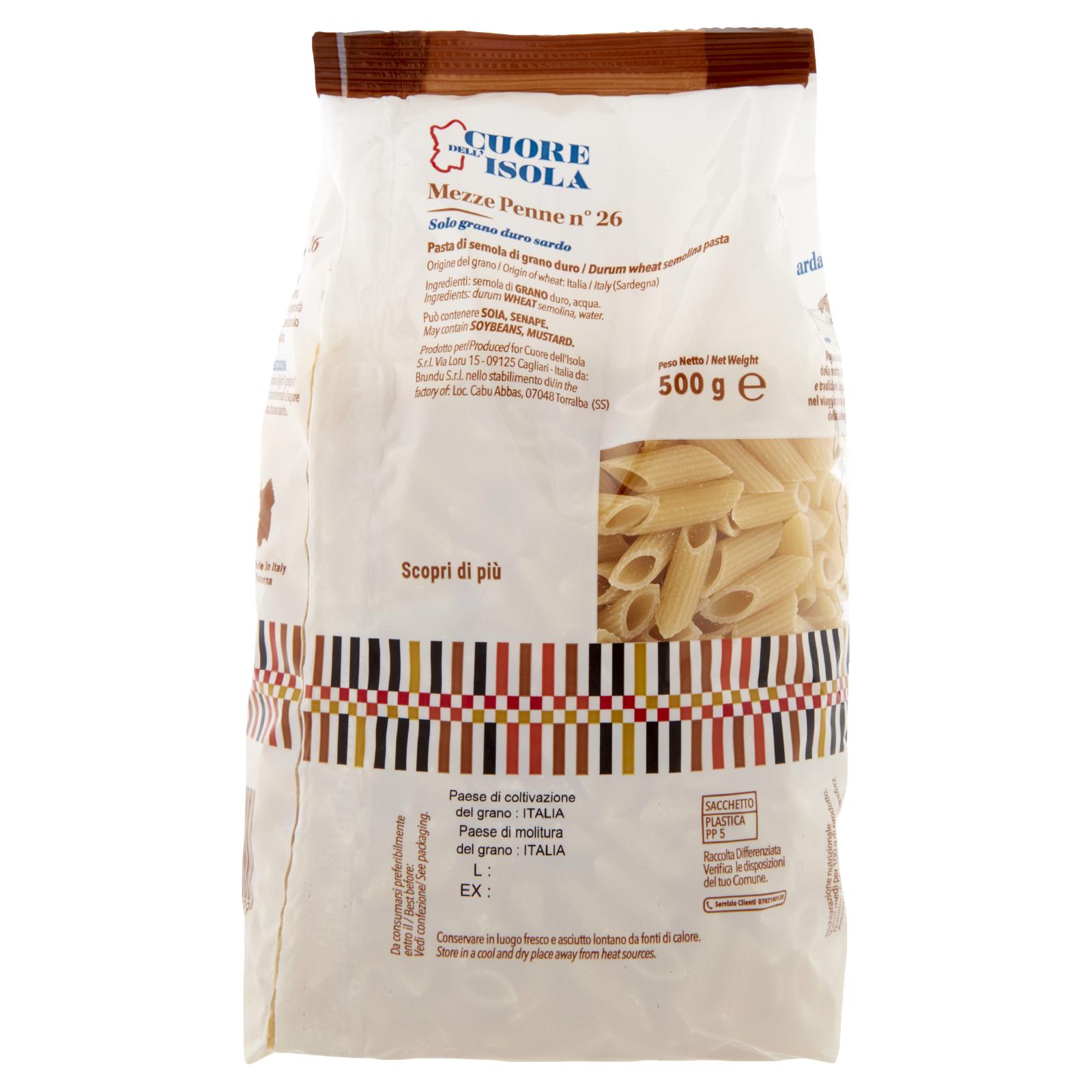 Cuore dell'Isola Mezze Penne n°26 500 g