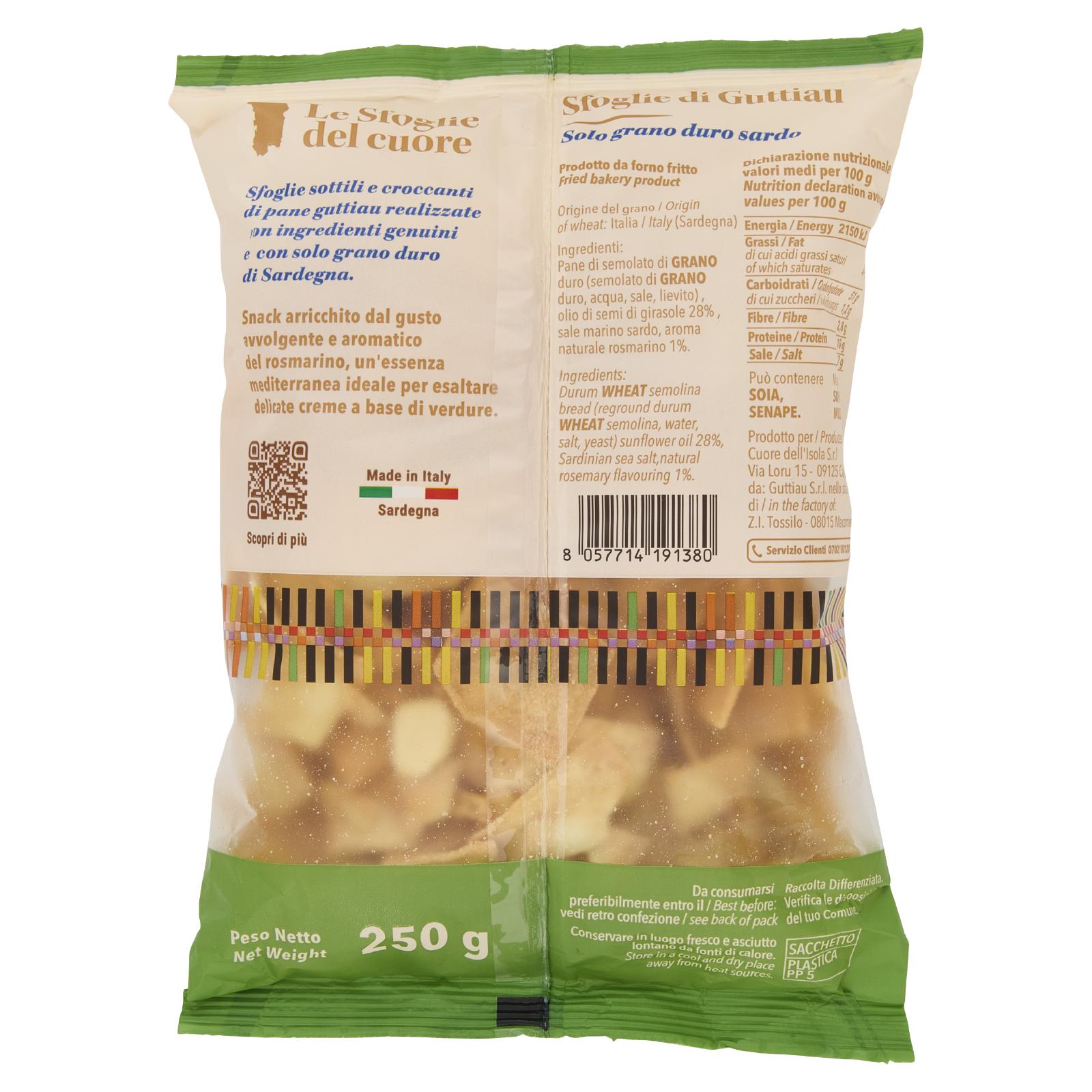 Cuore dell'Isola Sfoglie di Guttiau Rosmarino 250 g