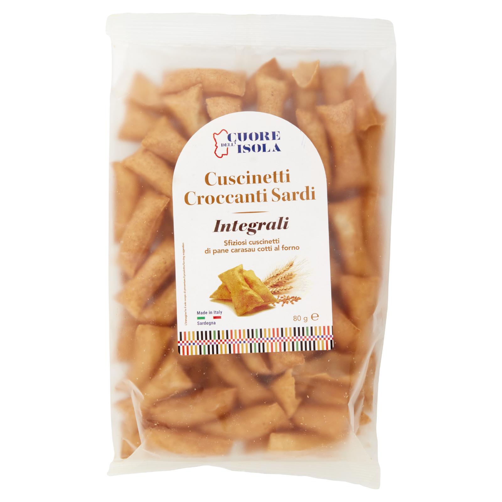 Cuore dell'Isola Cuscinetti Croccanti Sardi Integrali 80 g