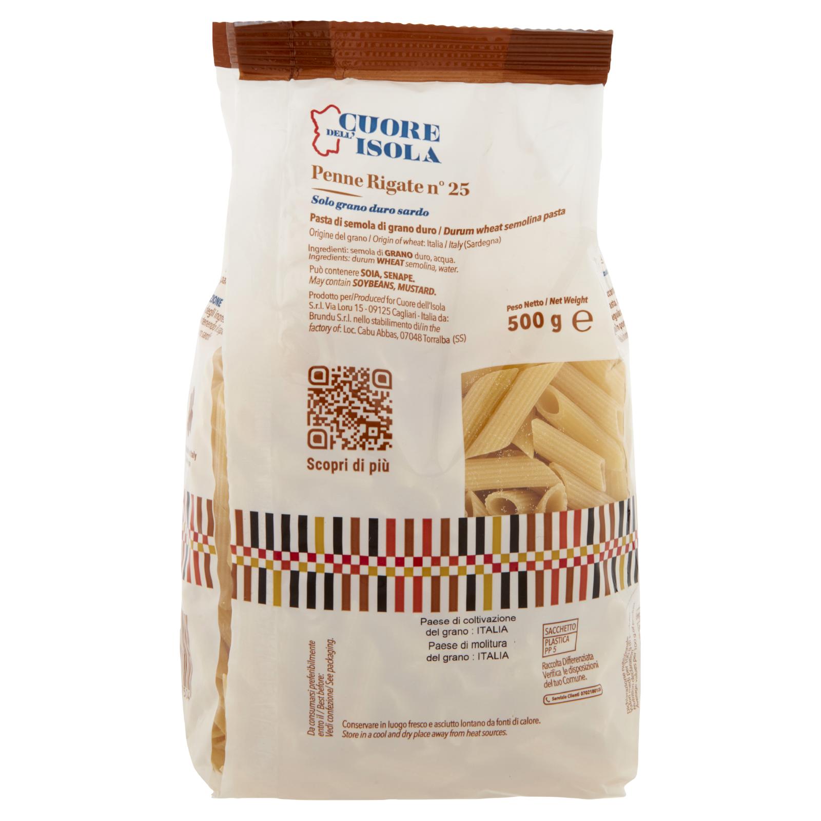 Cuore dell'Isola Penne Rigate n° 25 500 g