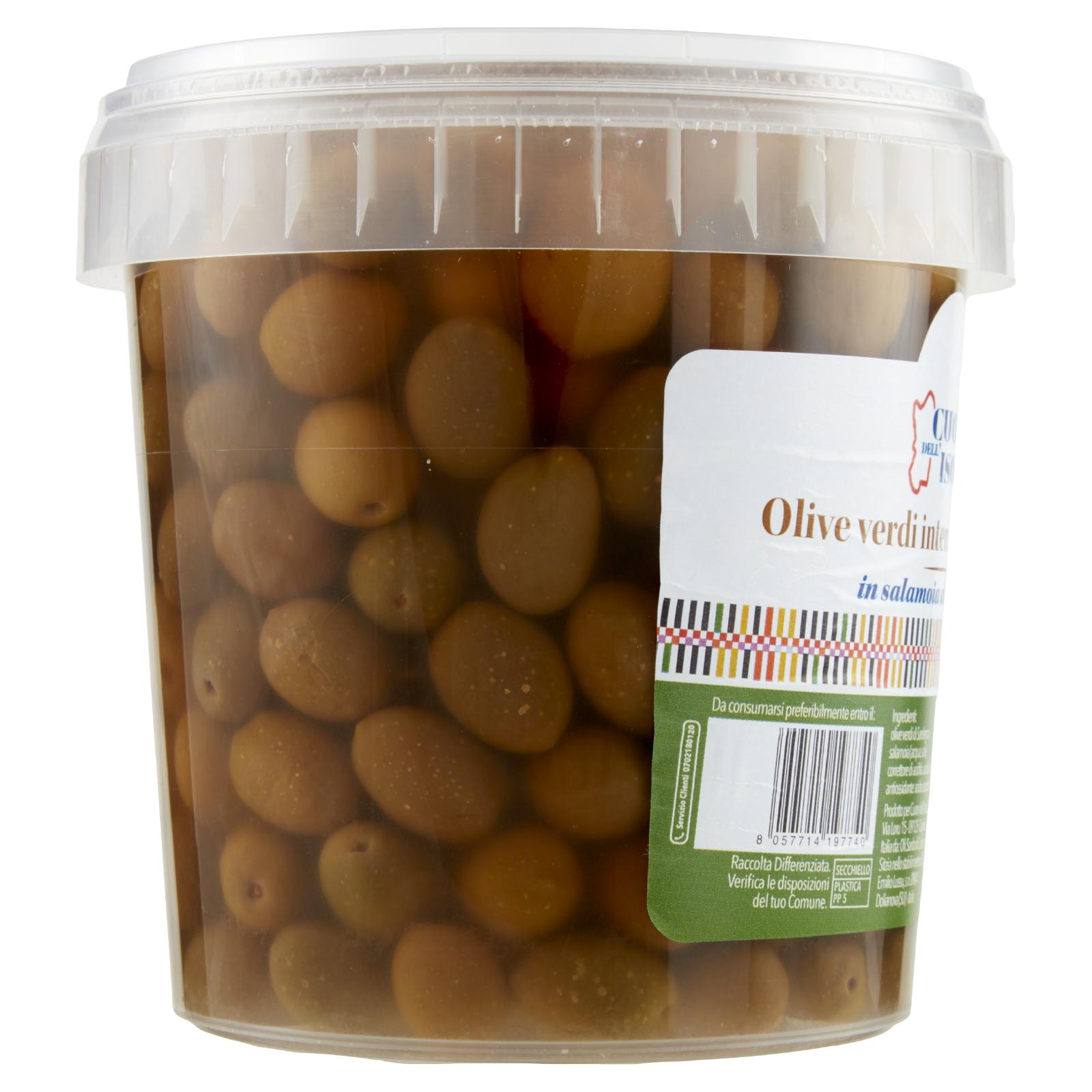 Cuore dell'Isola Olive verdi intere di Sardegna in salamoia al naturale 1200 g