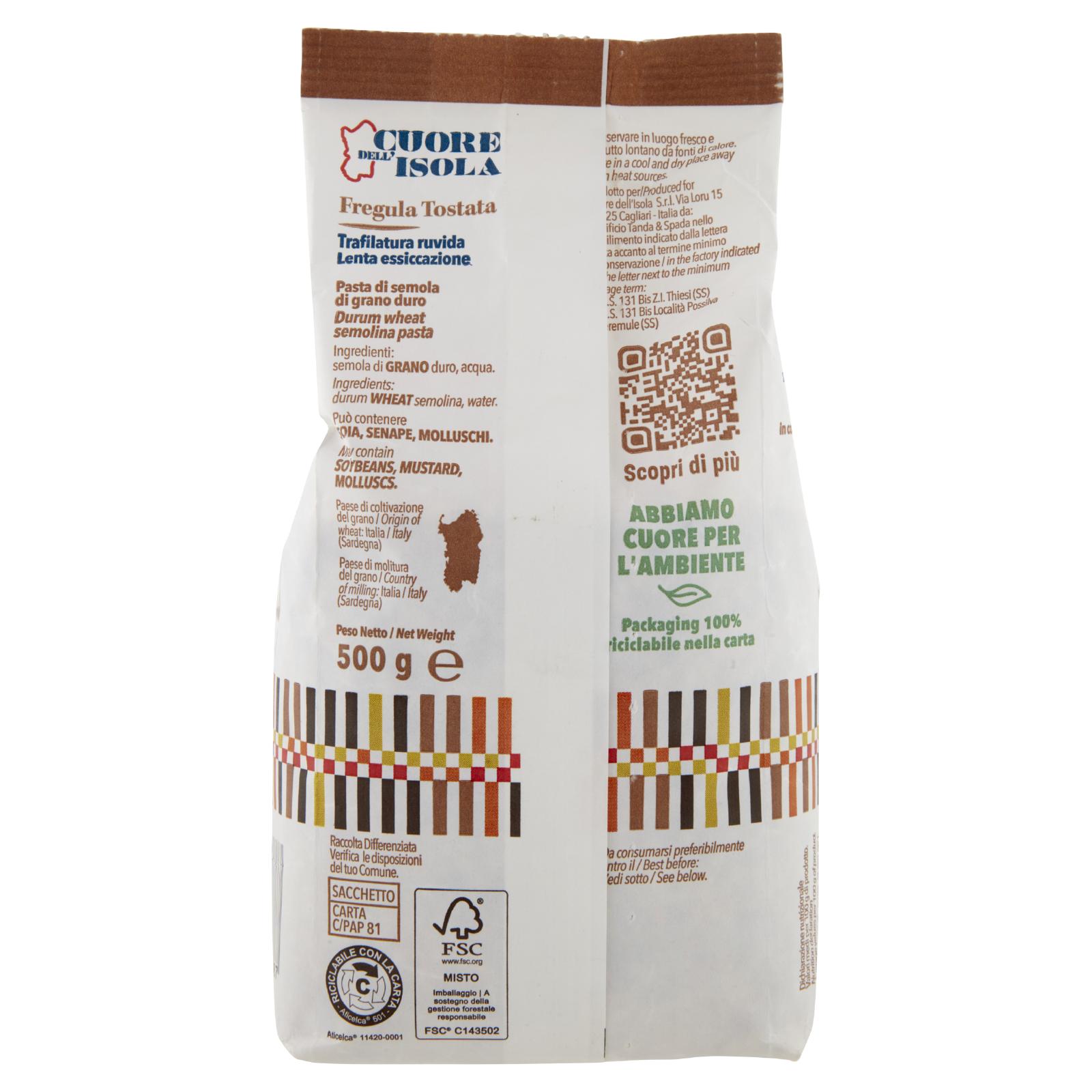 Cuore dell'Isola Fregula Tostata FDAI "Firmato dagli Agricoltori Italiani" 500 g