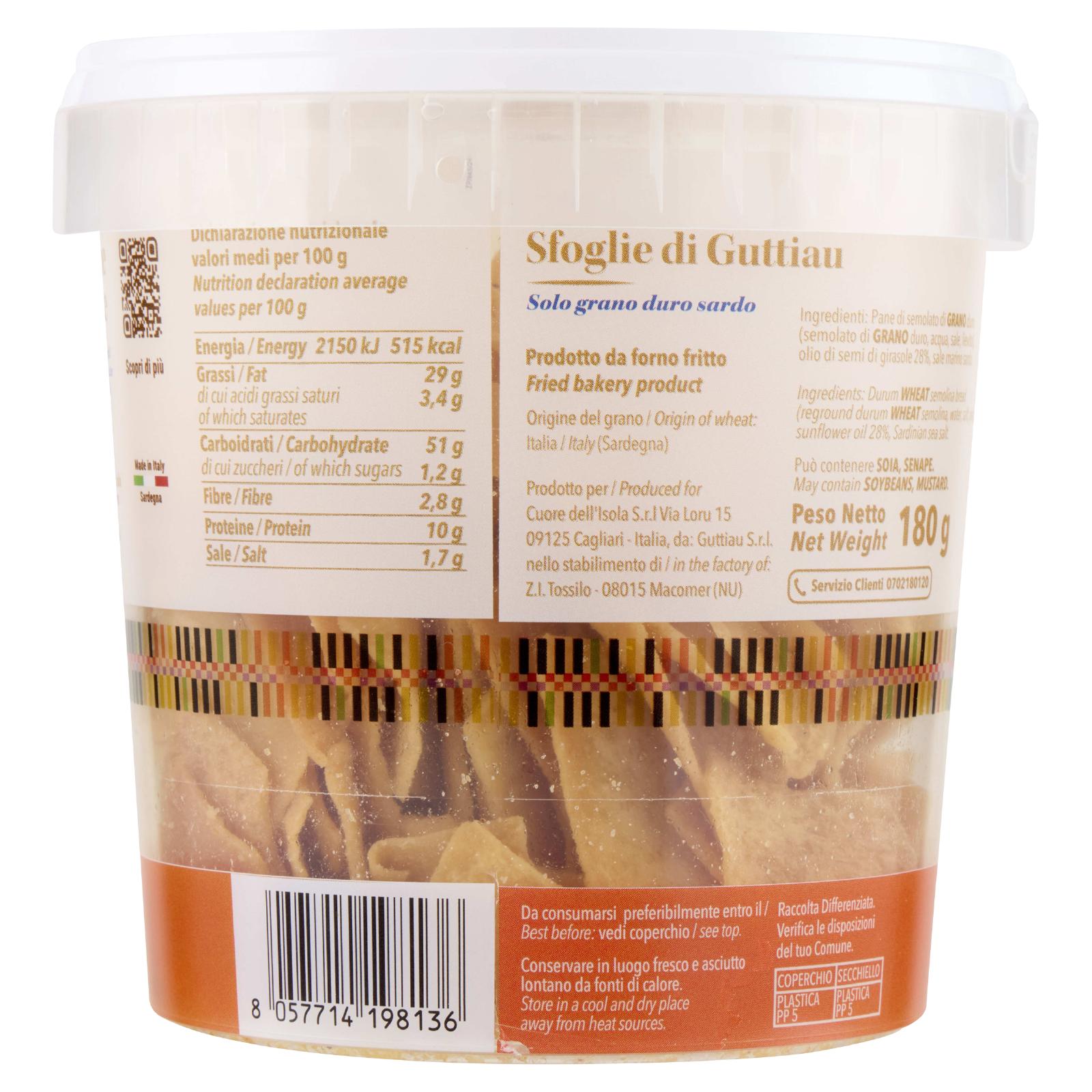 Cuore dell'Isola Sfoglie di Guttiau Classico 180 g